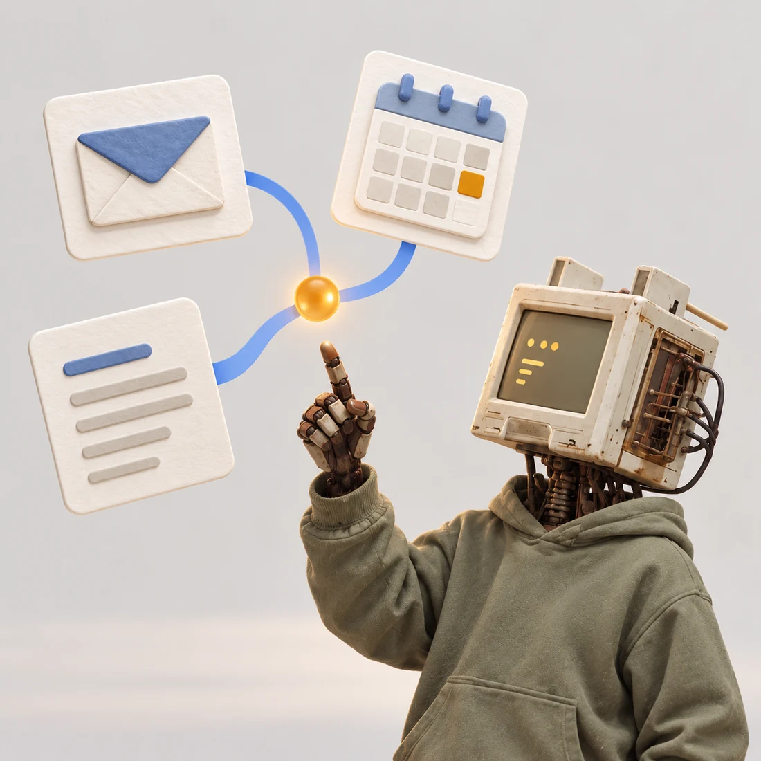 Runtime connecting an email, calendar and document to one important signal